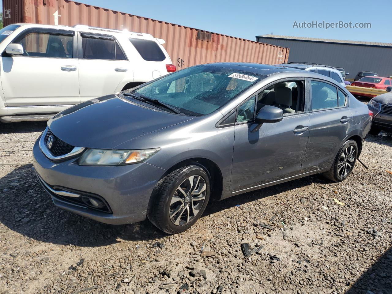 2013 Honda Civic Exl Gray vin: 19XFB2F99DE012005