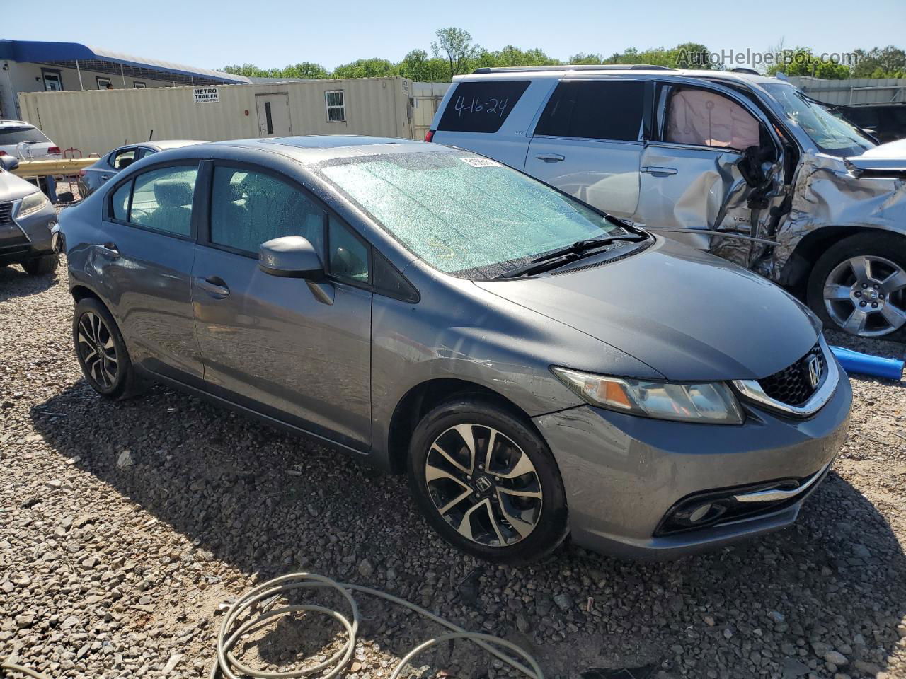 2013 Honda Civic Exl Gray vin: 19XFB2F99DE012005