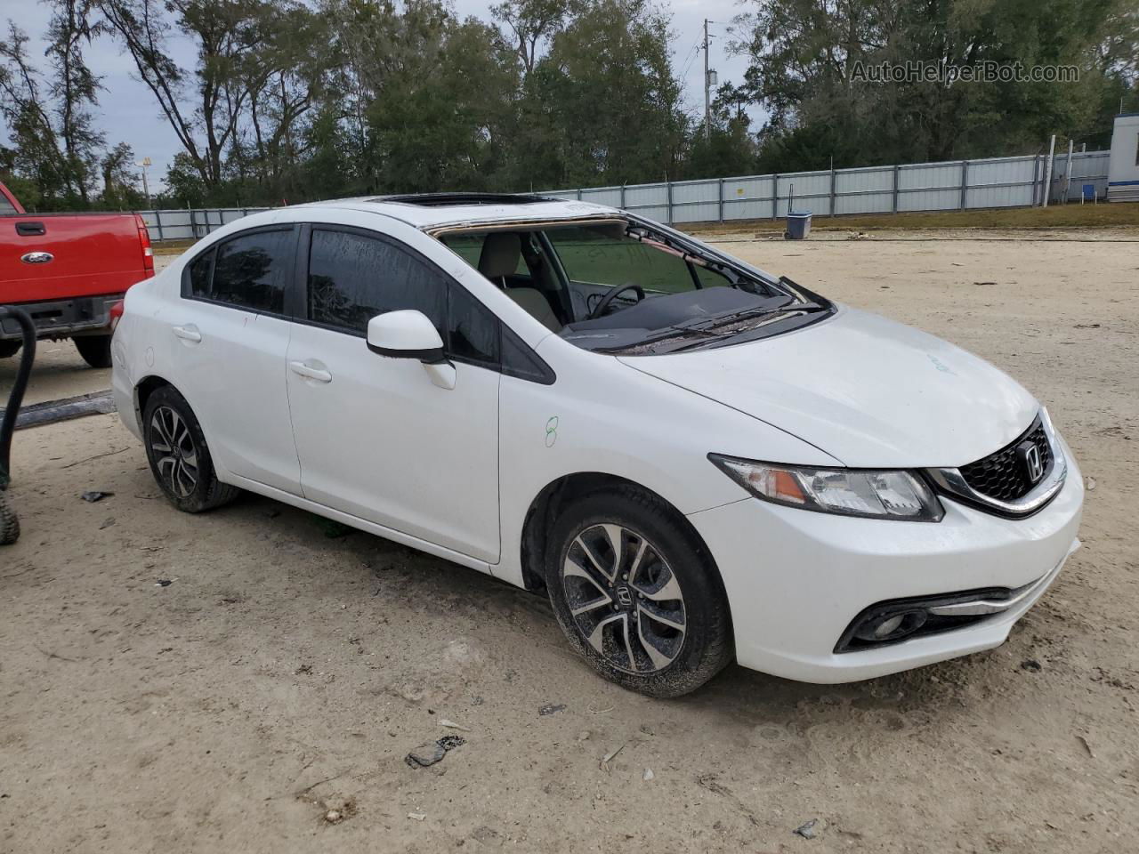 2013 Honda Civic Exl White vin: 19XFB2F9XDE047636