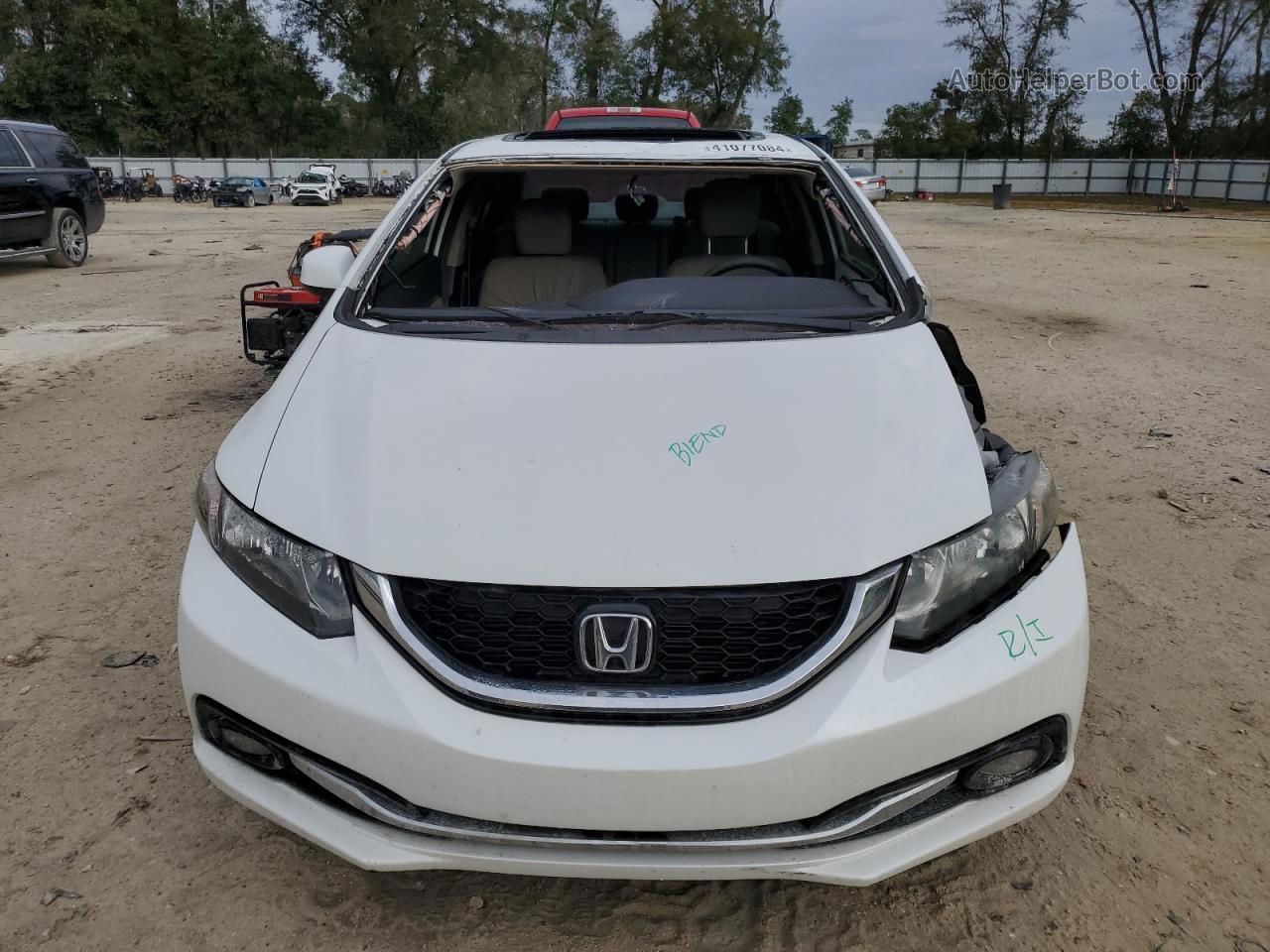 2013 Honda Civic Exl White vin: 19XFB2F9XDE047636