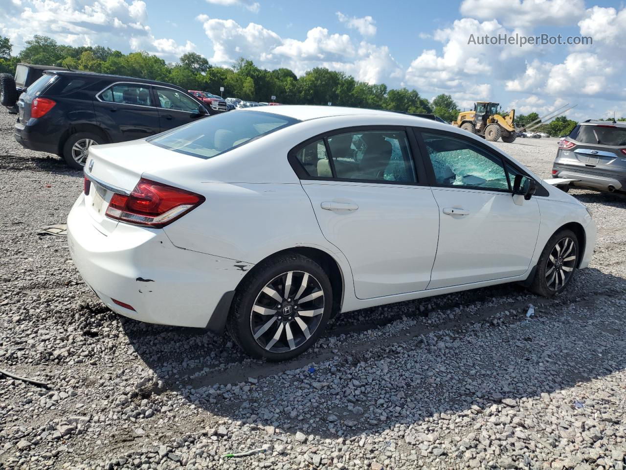 2015 Honda Civic Exl White vin: 19XFB2F9XFE038678