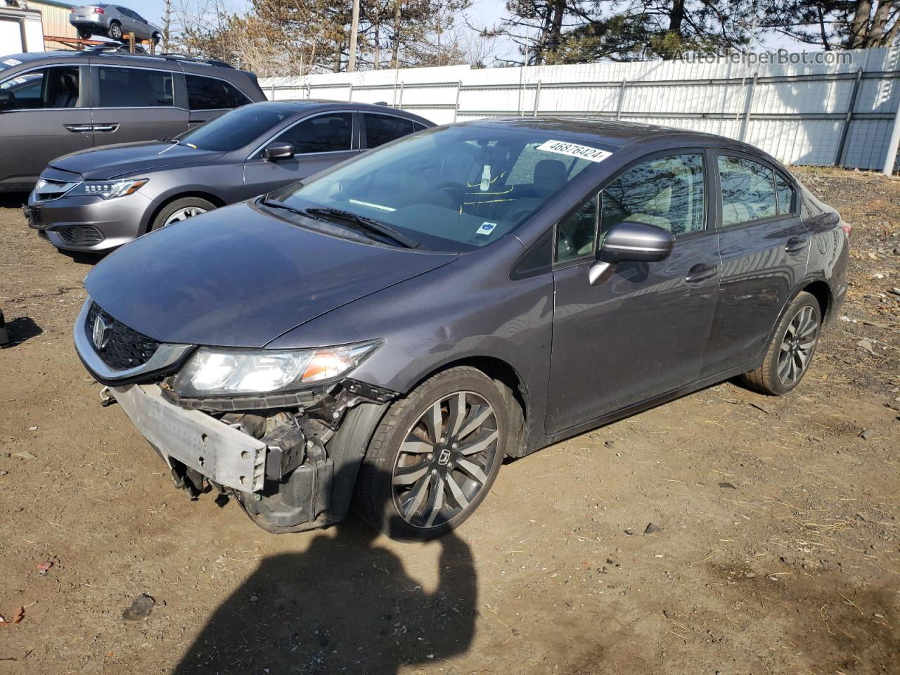 2015 Honda Civic Exl Gray vin: 19XFB2F9XFE227489