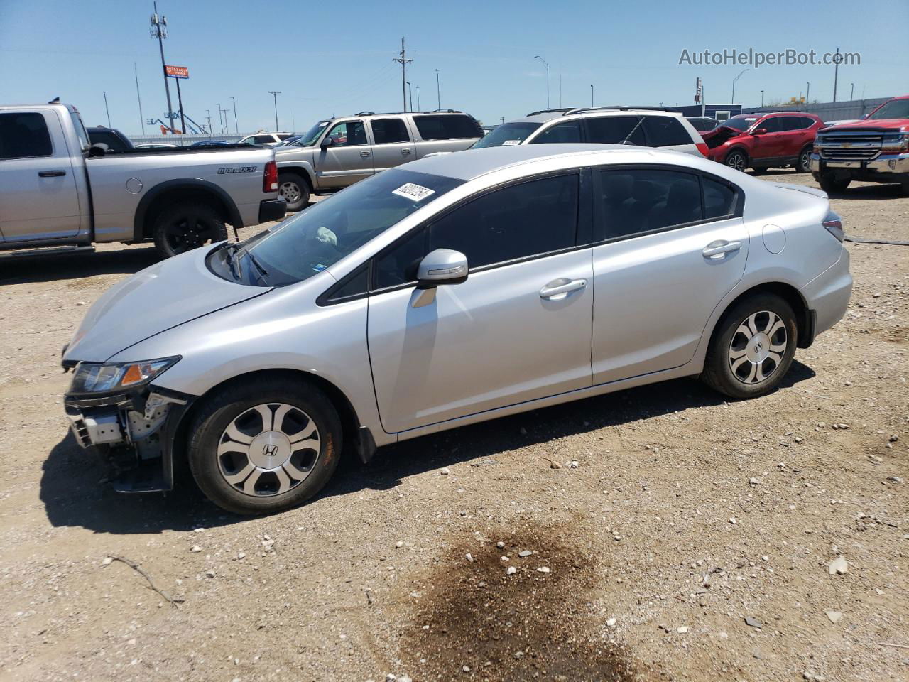 2013 Honda Civic Hybrid Silver vin: 19XFB4F21DE003474