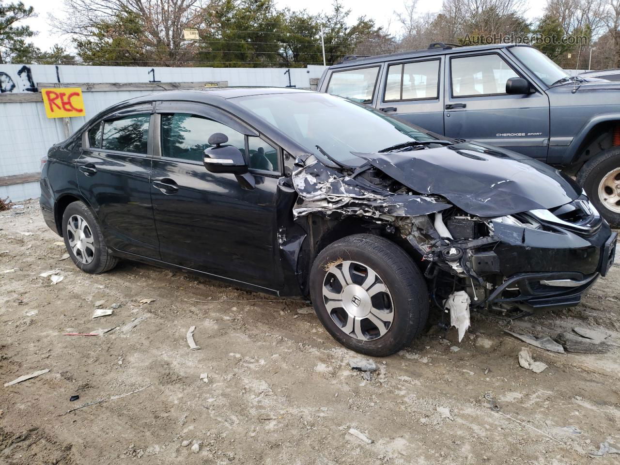 2013 Honda Civic Hybrid Black vin: 19XFB4F27DE202688