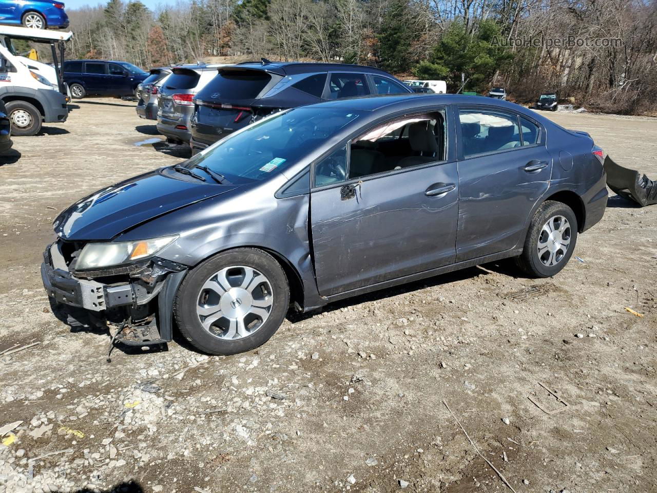 2013 Honda Civic Hybrid Gray vin: 19XFB4F2XDE200174