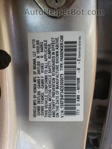 2013 Honda Civic Hybrid L Silver vin: 19XFB4F34DE000075