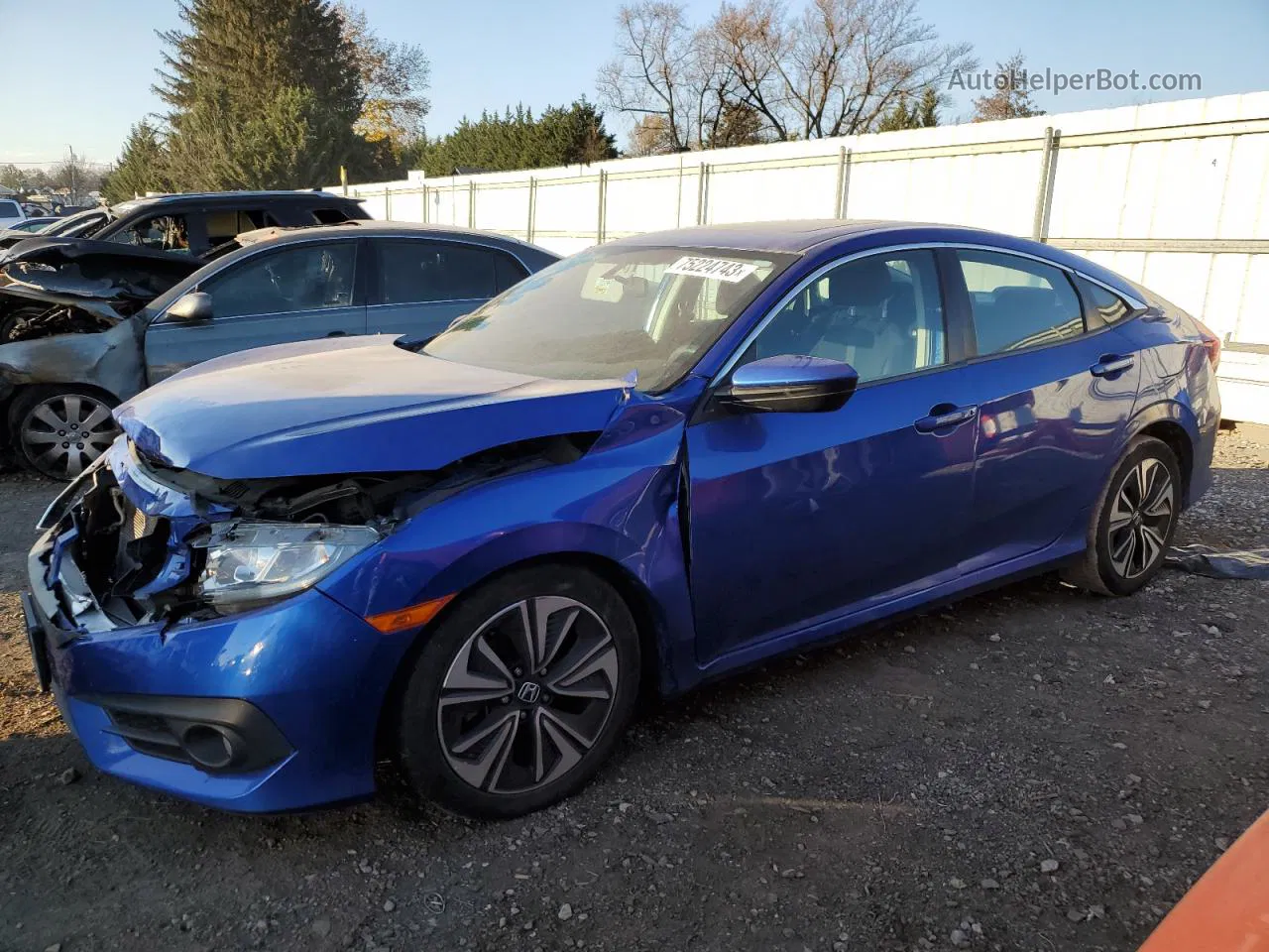 2016 Honda Civic Ex Синий vin: 19XFC1F31GE209130