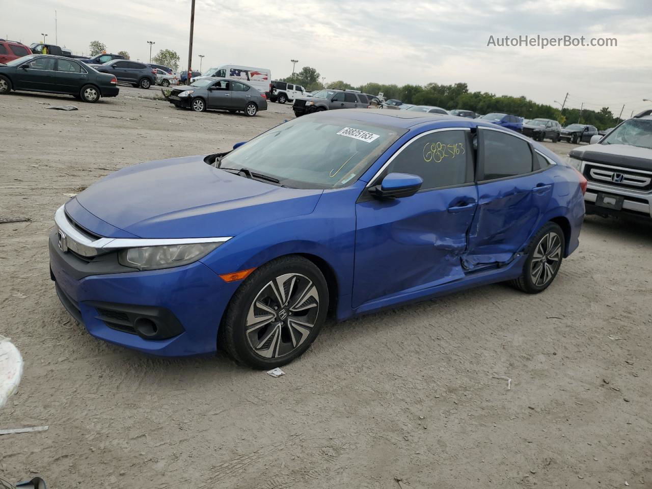 2016 Honda Civic Ex Синий vin: 19XFC1F39GE013047