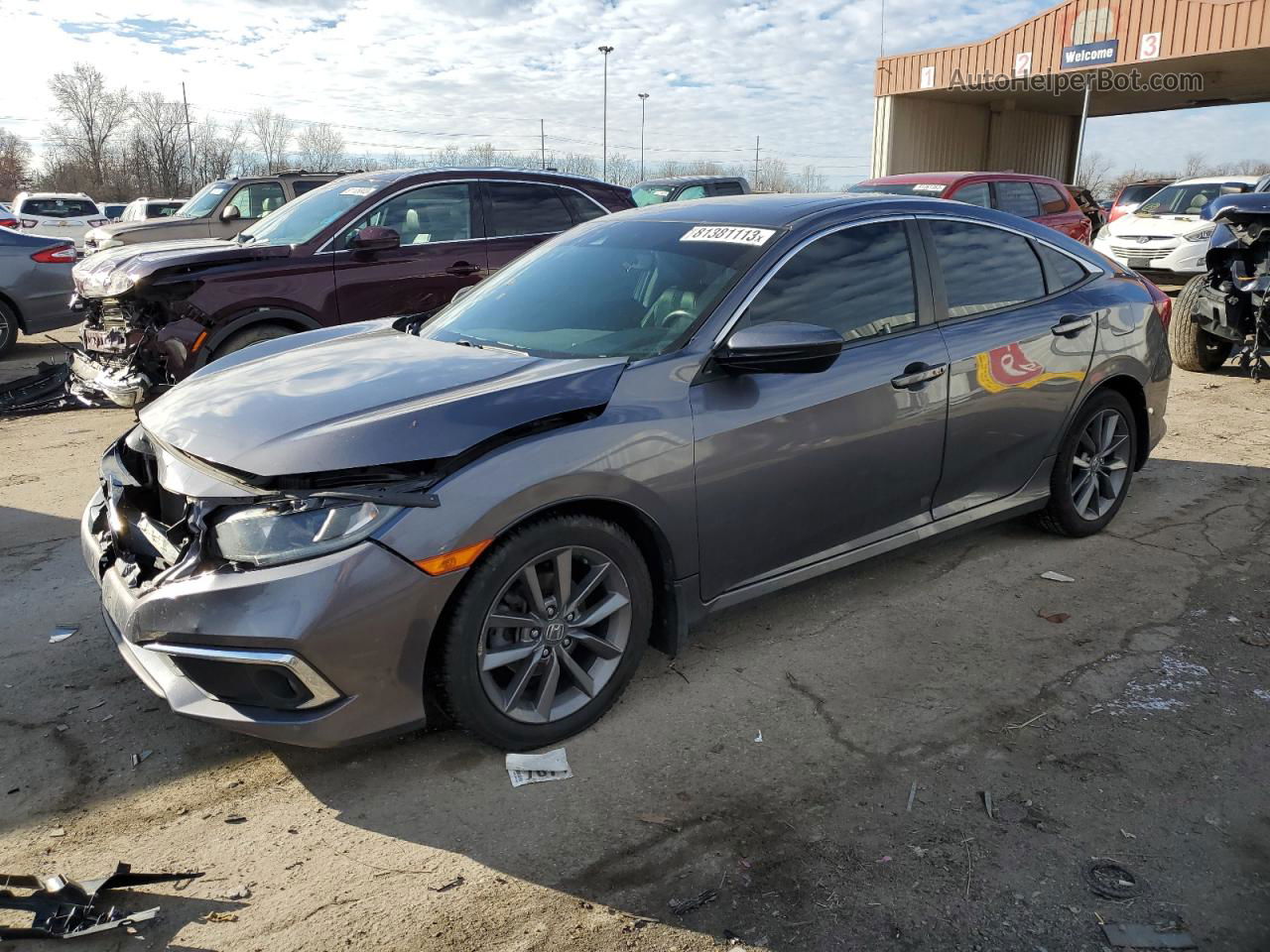 2019 Honda Civic Exl Gray vin: 19XFC1F70KE208238