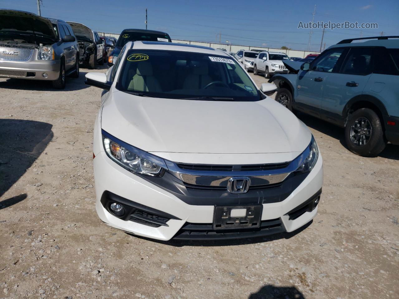 2017 Honda Civic Exl White vin: 19XFC1F74HE029497