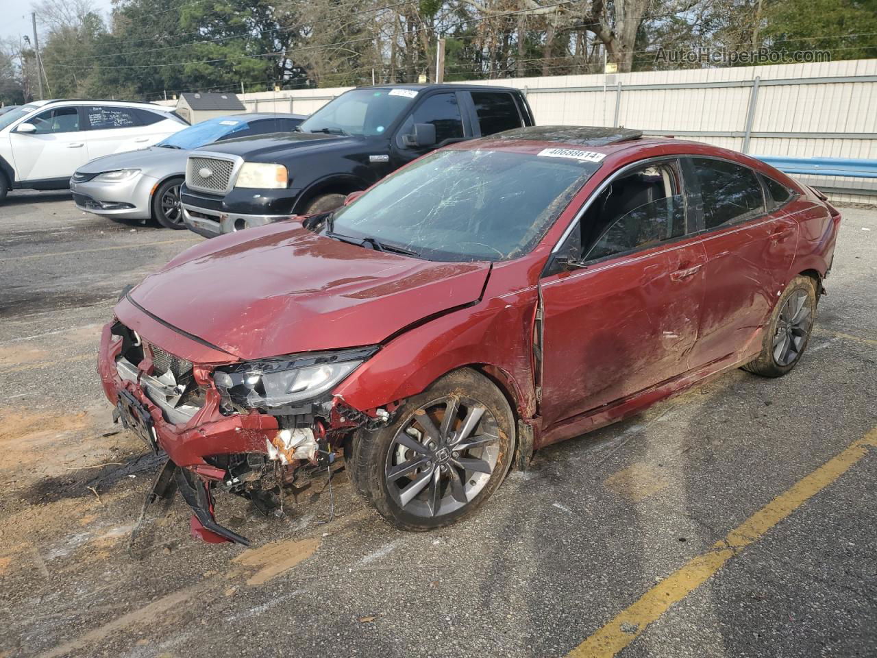 2020 Honda Civic Exl Maroon vin: 19XFC1F75LE003399