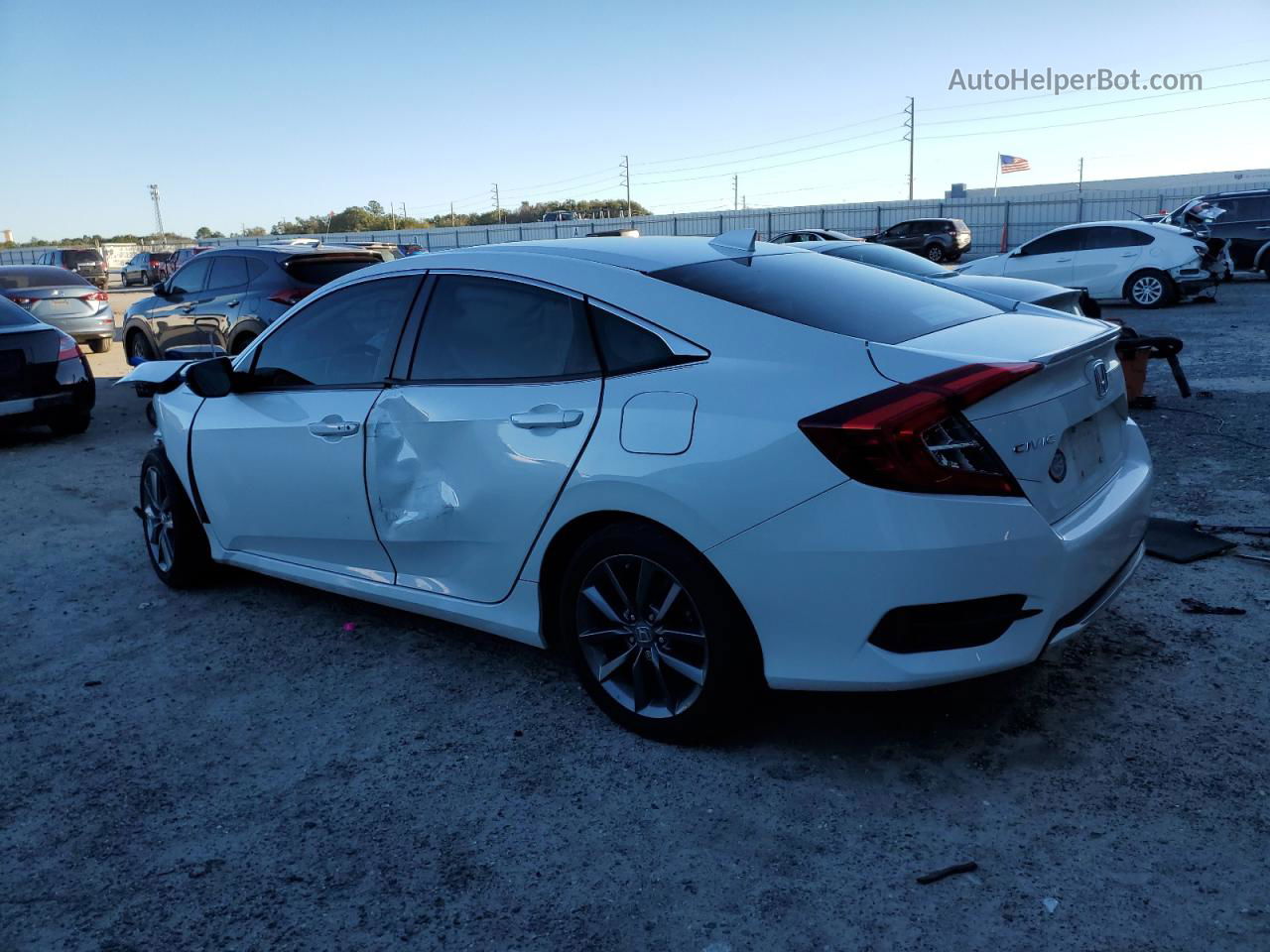 2019 Honda Civic Exl White vin: 19XFC1F76KE011655