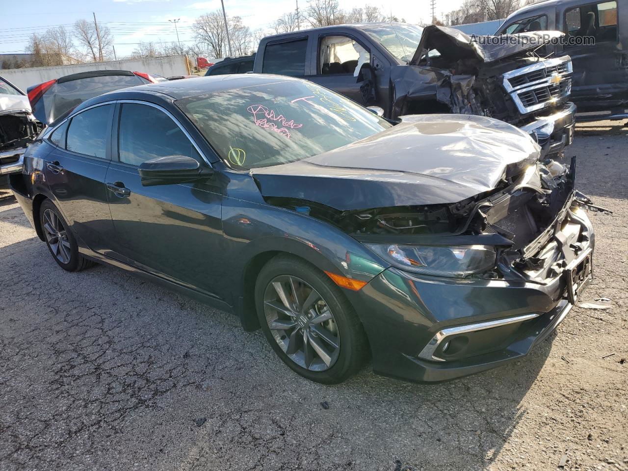 2019 Honda Civic Exl Gray vin: 19XFC1F76KE012871