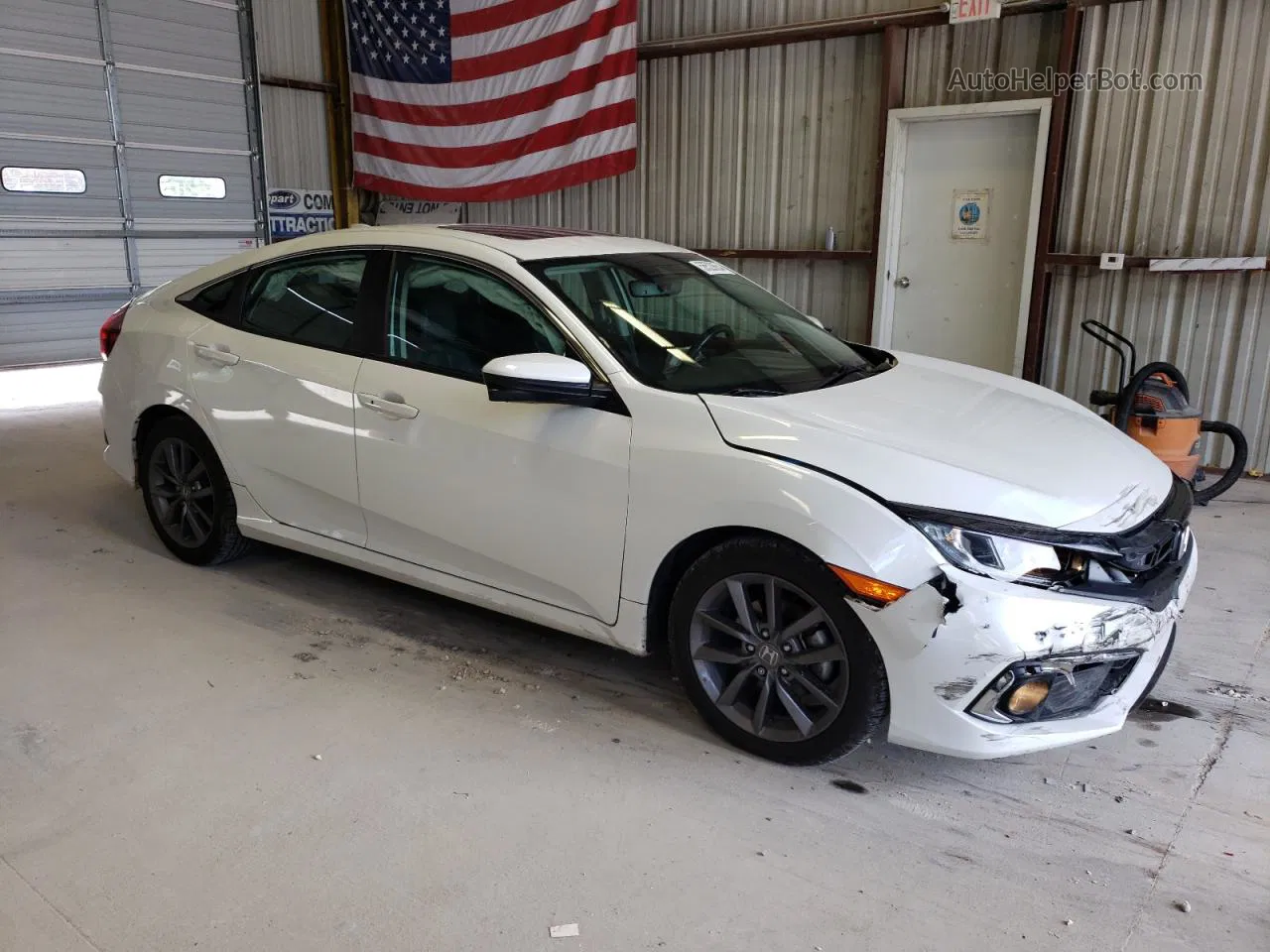 2019 Honda Civic Exl White vin: 19XFC1F76KE013664