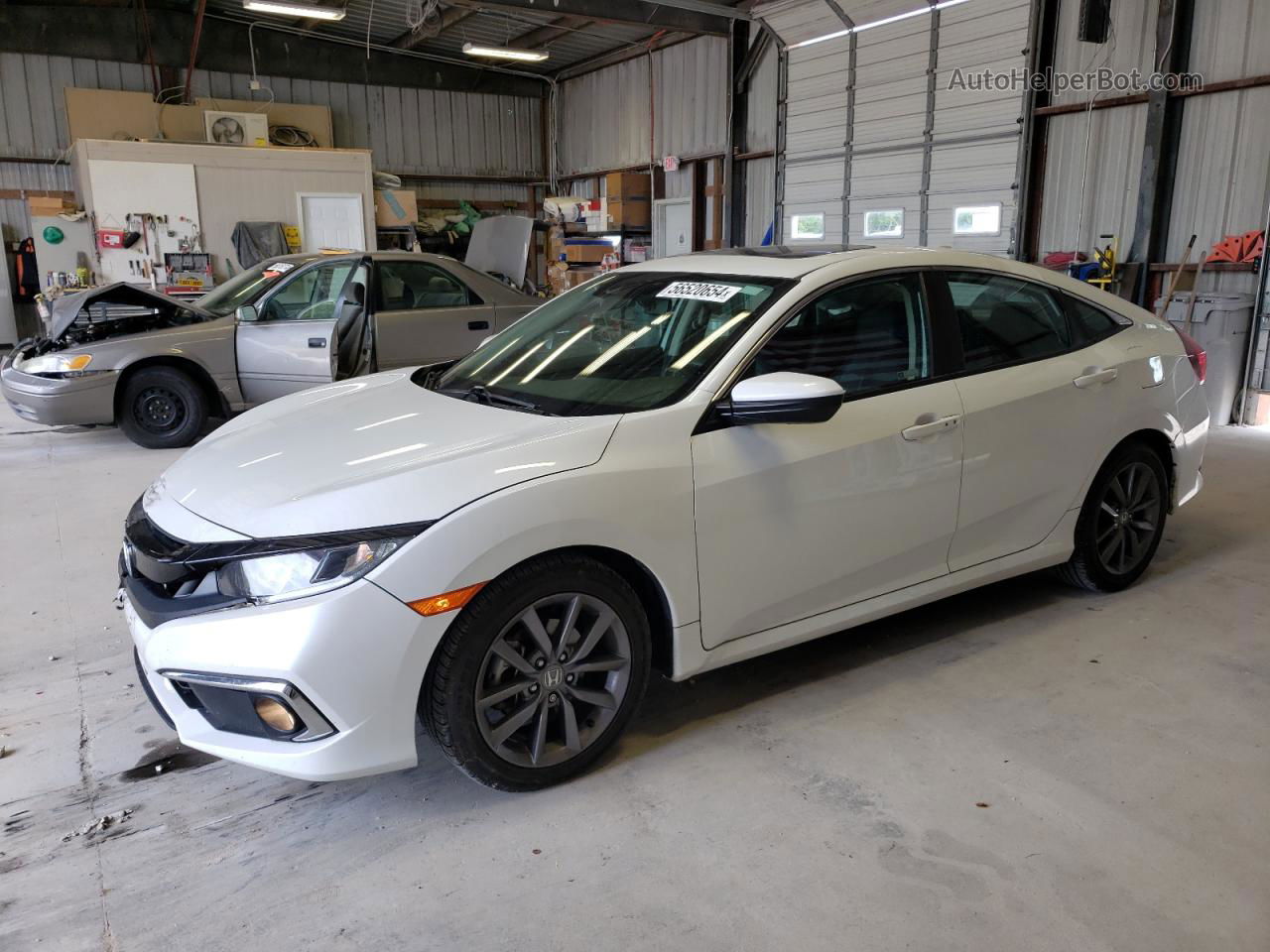 2019 Honda Civic Exl White vin: 19XFC1F76KE013664