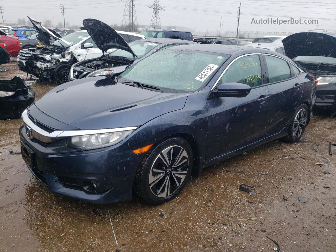 2017 Honda Civic Exl Blue vin: 19XFC1F79HE019760