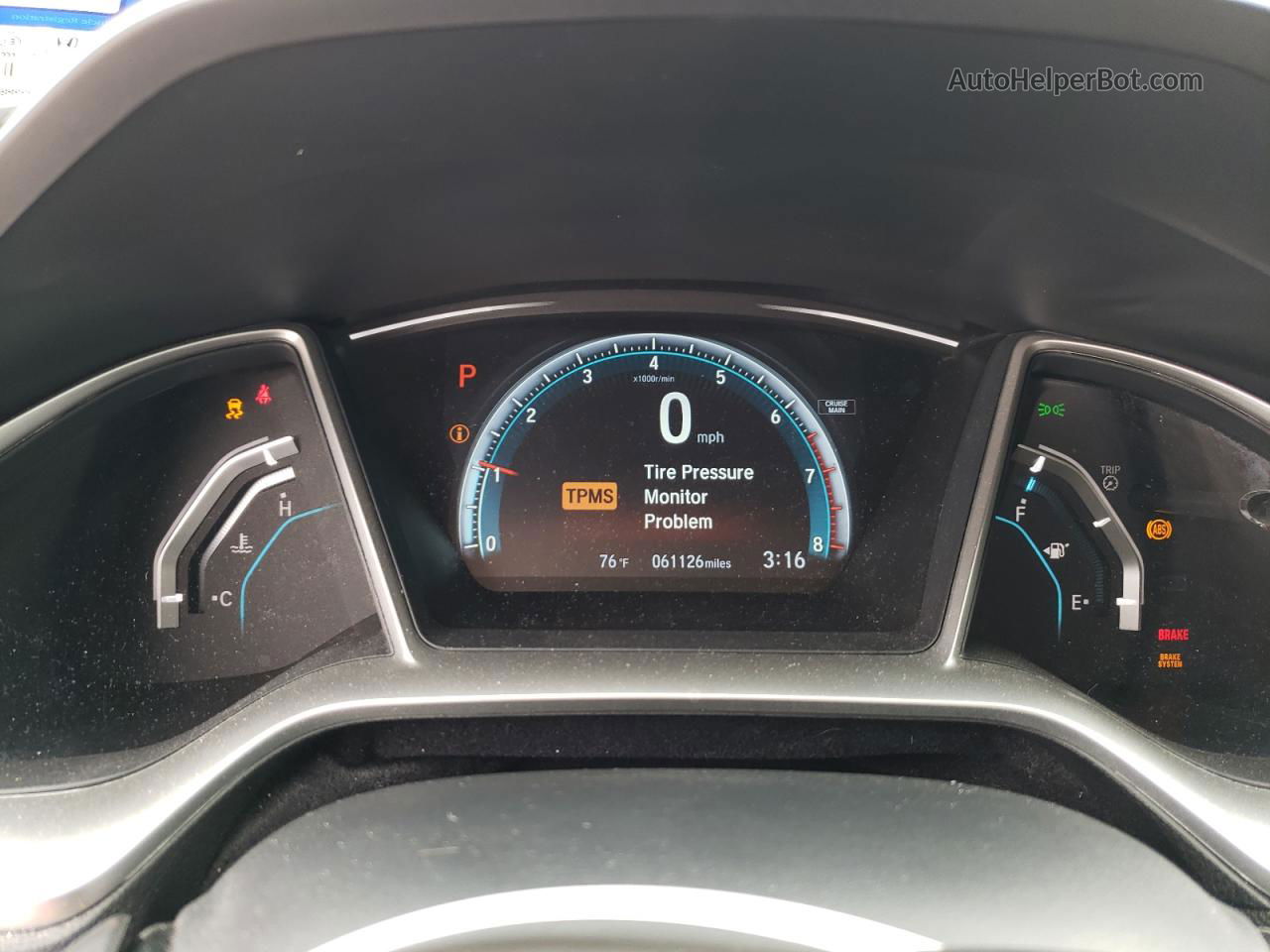 2016 Honda Civic Exl White vin: 19XFC1F7XGE039224