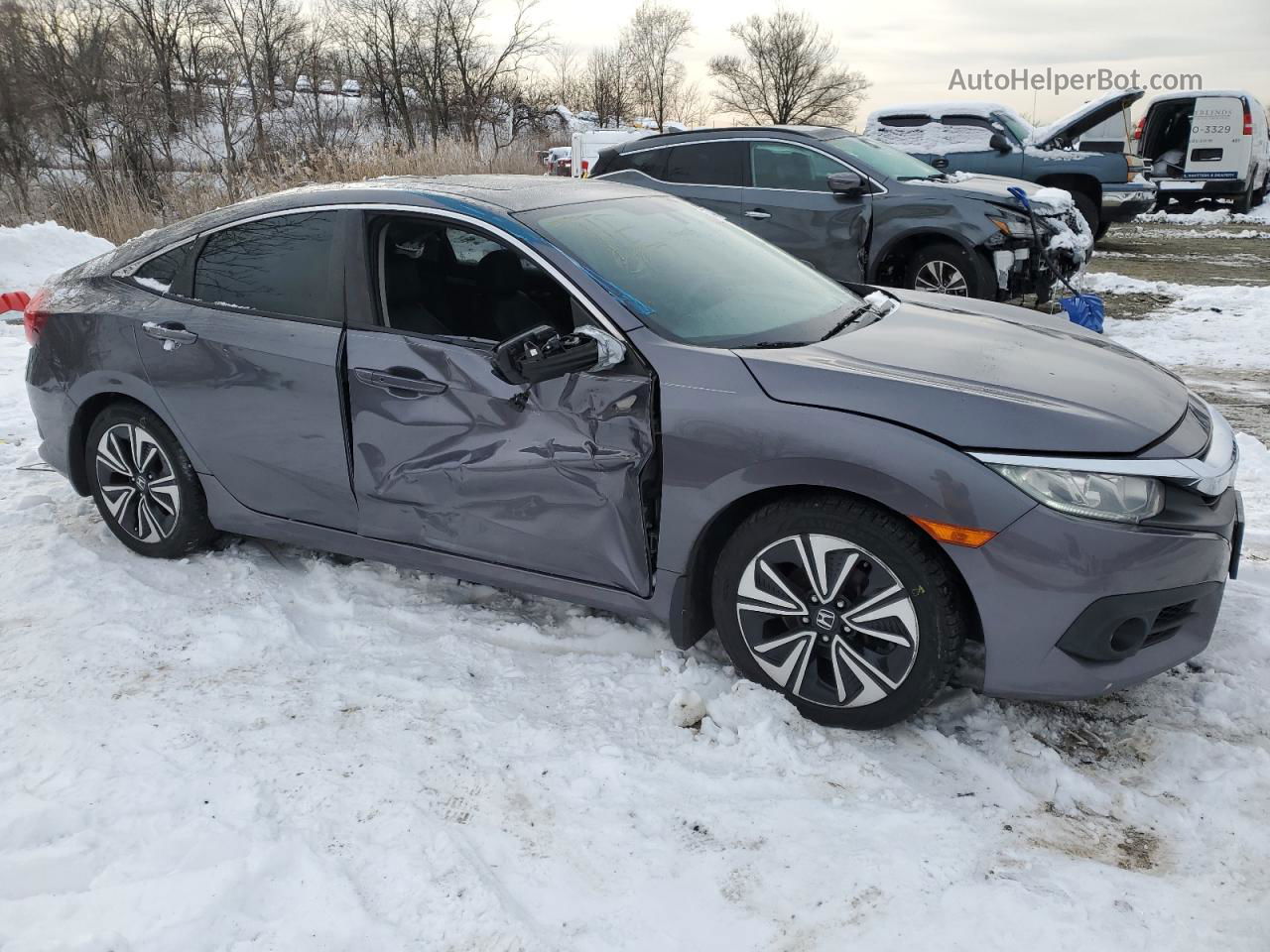 2017 Honda Civic Exl Gray vin: 19XFC1F7XHE201709