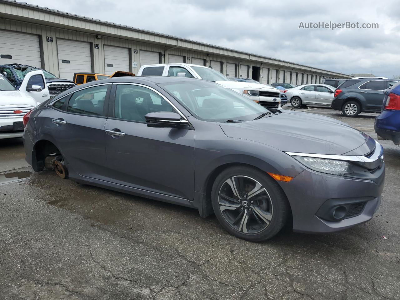 2017 Honda Civic Touring Gray vin: 19XFC1F91HE002582