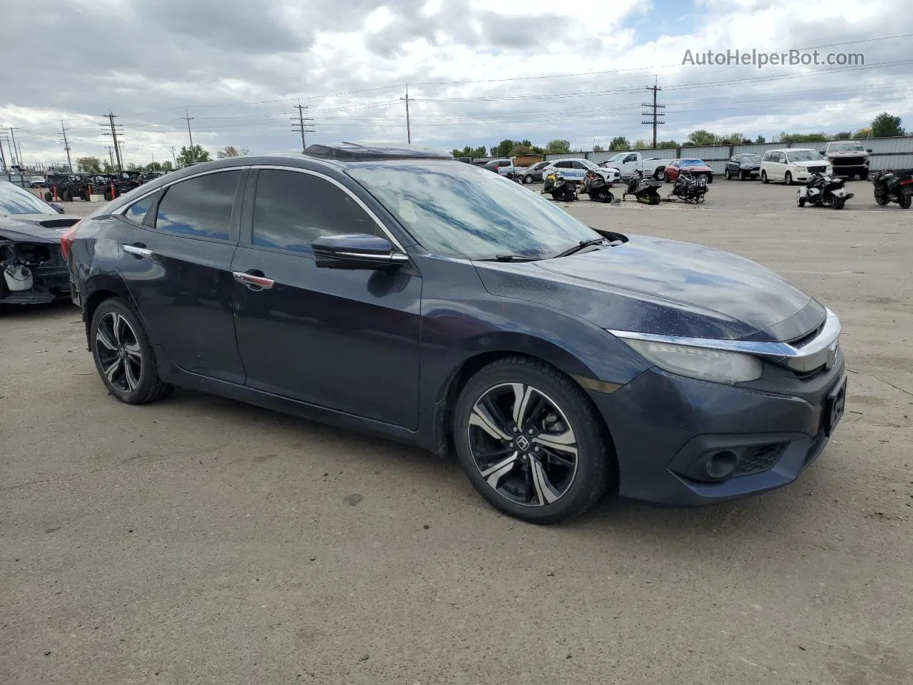 2016 Honda Civic Touring Blue vin: 19XFC1F92GE215930