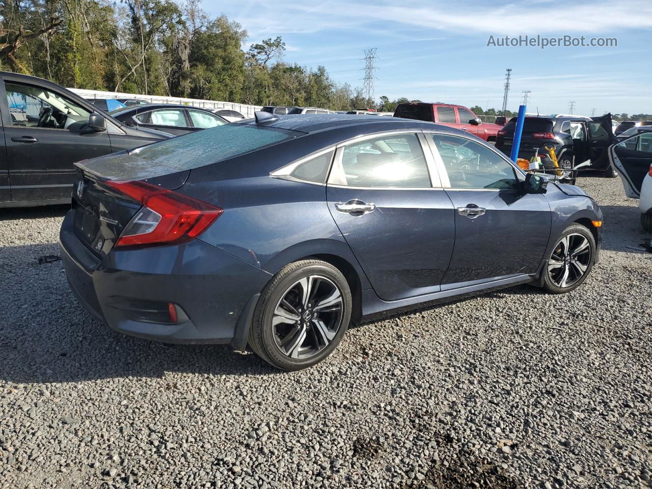 2016 Honda Civic Touring Синий vin: 19XFC1F9XGE220292