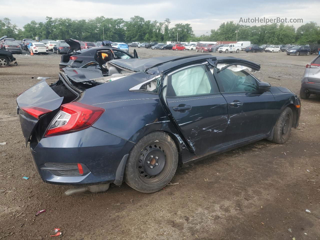 2017 Honda Civic Lx Blue vin: 19XFC2E55HE068041