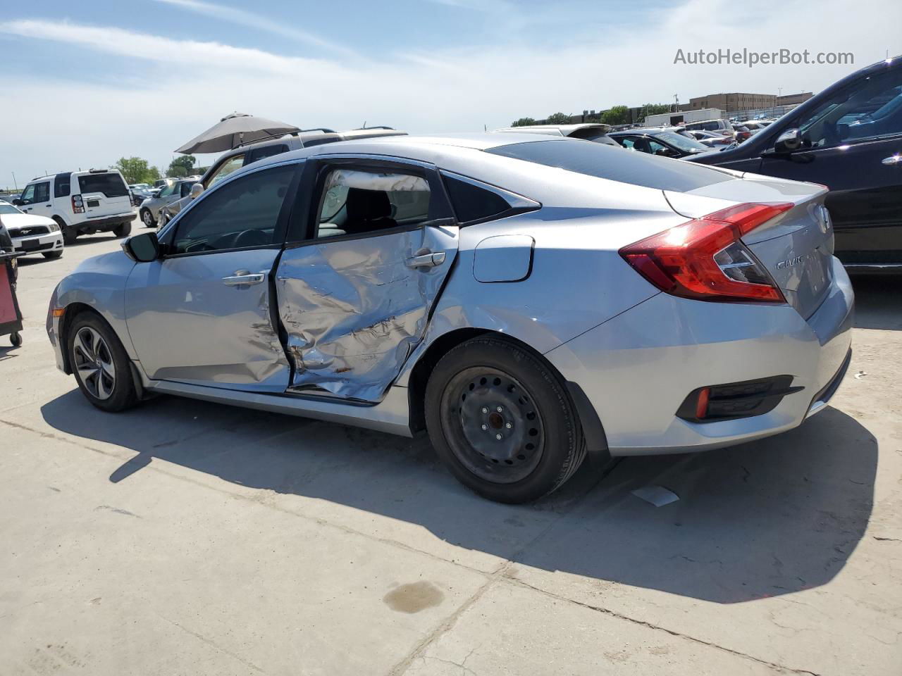 2019 Honda Civic Lx Silver vin: 19XFC2E65KE047612