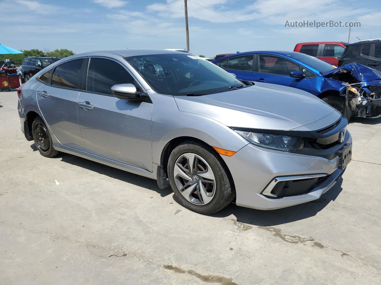 2019 Honda Civic Lx Silver vin: 19XFC2E65KE047612