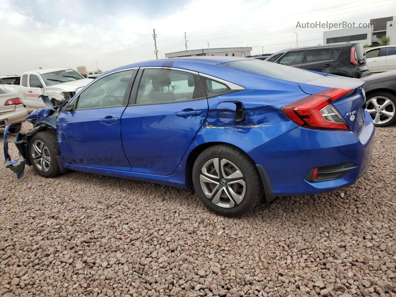 2017 Honda Civic Lx Синий vin: 19XFC2F50HE007100