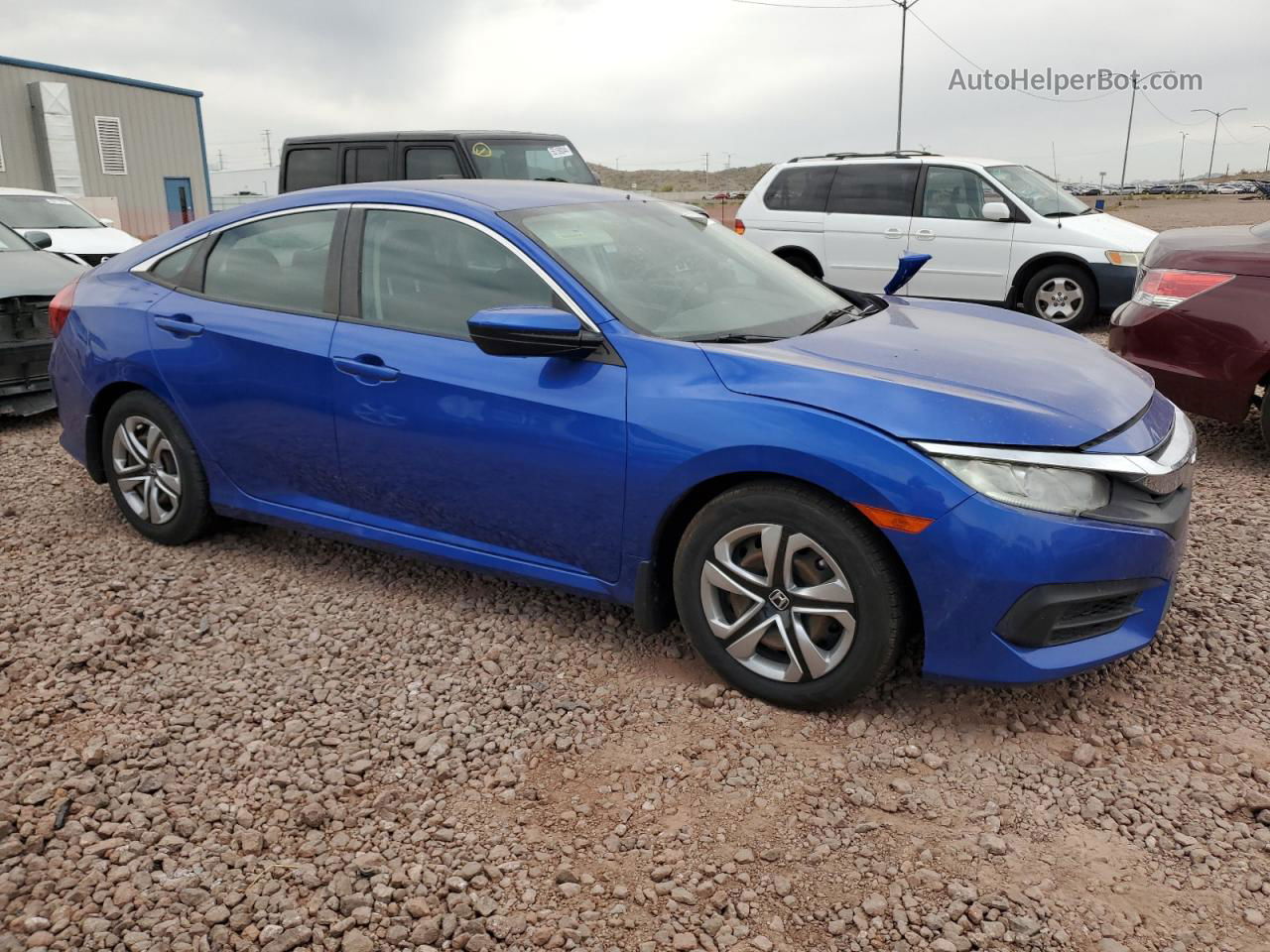 2017 Honda Civic Lx Blue vin: 19XFC2F50HE007100