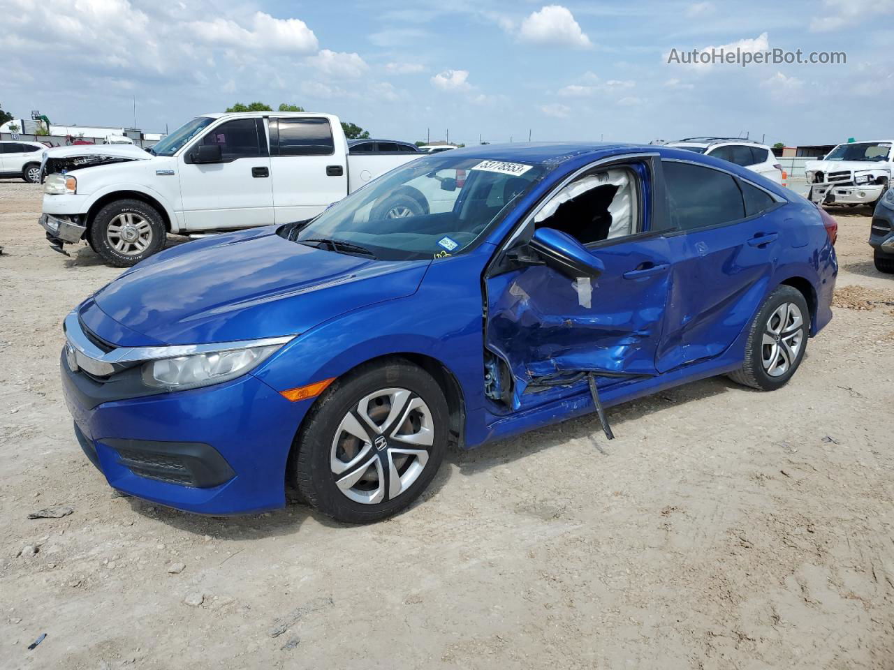 2017 Honda Civic Lx Blue vin: 19XFC2F50HE064428