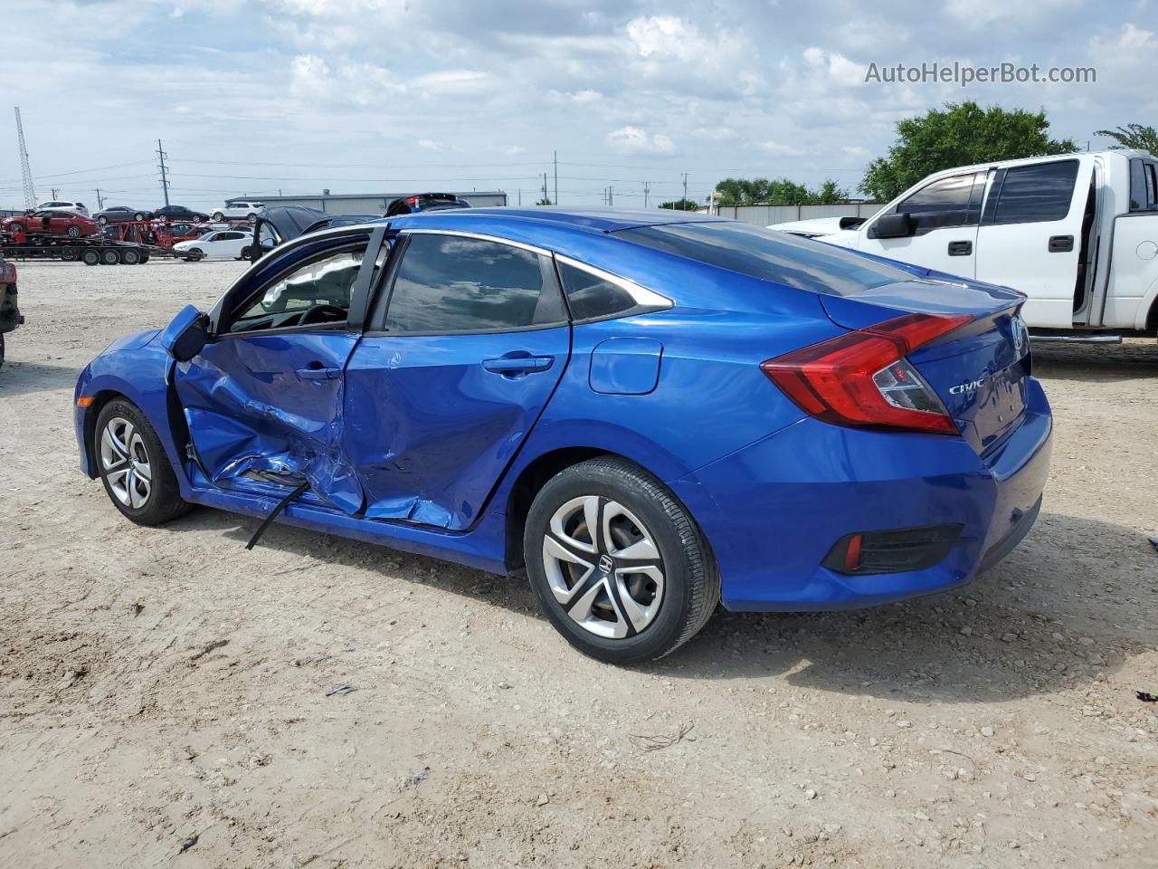 2017 Honda Civic Lx Синий vin: 19XFC2F50HE064428