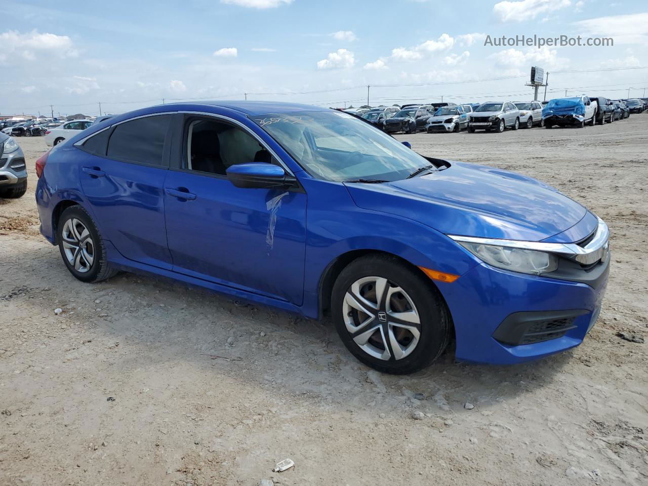 2017 Honda Civic Lx Blue vin: 19XFC2F50HE064428