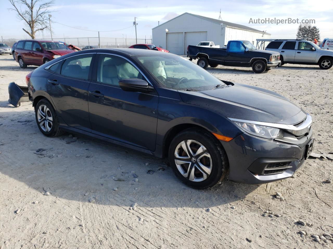 2017 Honda Civic Lx Blue vin: 19XFC2F50HE064476