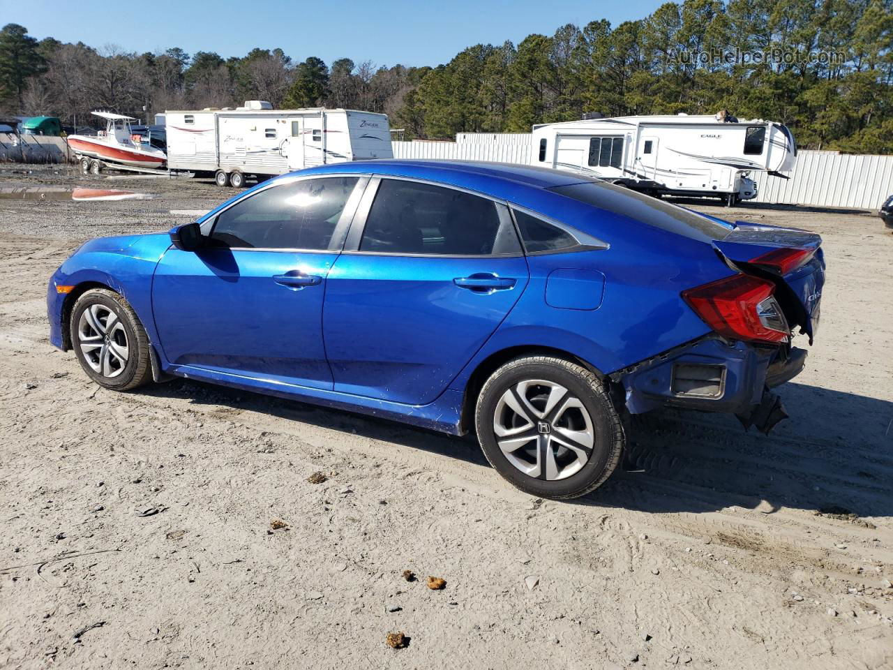 2017 Honda Civic Lx Blue vin: 19XFC2F50HE202016