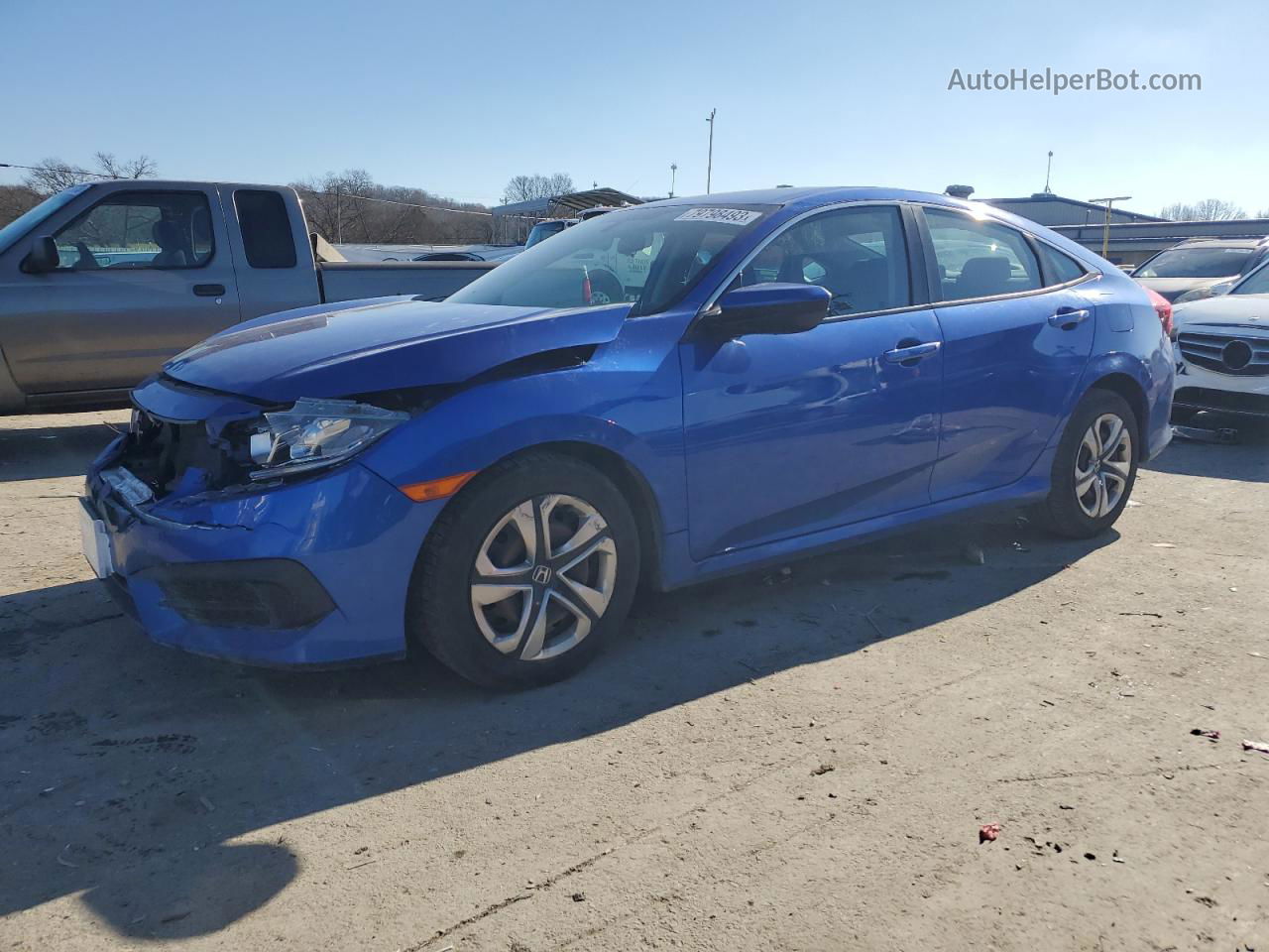 2017 Honda Civic Lx Blue vin: 19XFC2F51HE070321