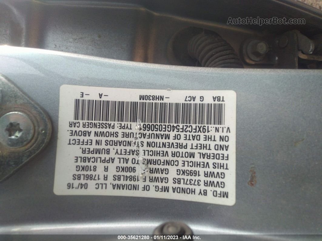 2016 Honda Civic Sedan Lx Silver vin: 19XFC2F54GE050661