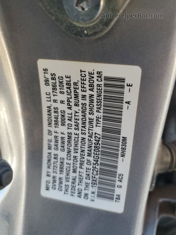 2016 Honda Civic Lx Silver vin: 19XFC2F54GE089427