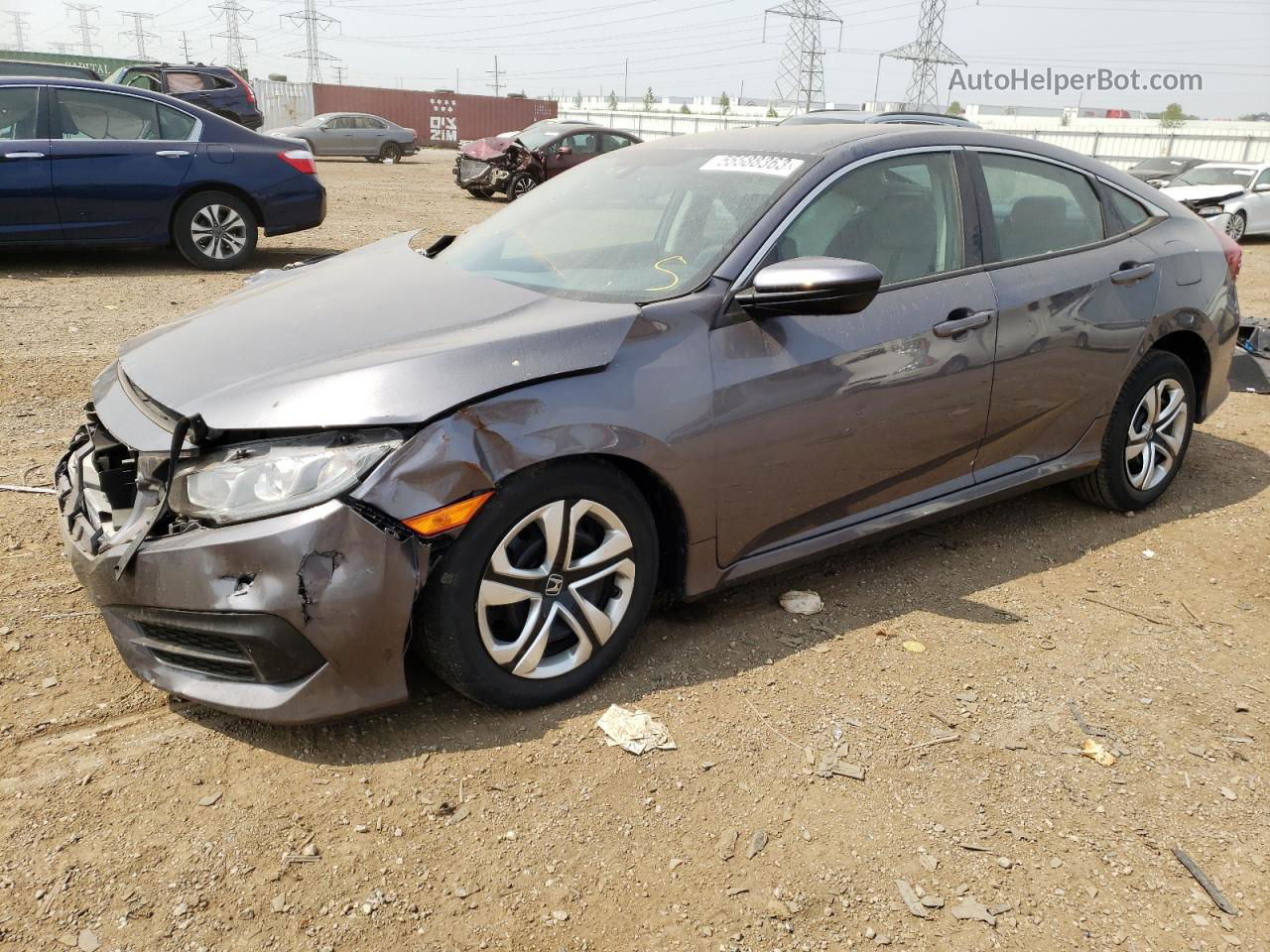 2017 Honda Civic Lx Gray vin: 19XFC2F54HE050323