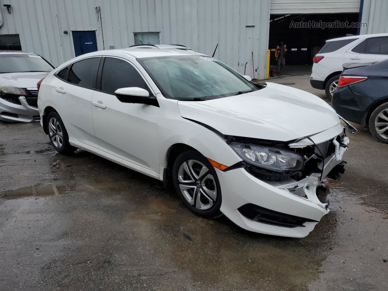 2017 Honda Civic Lx White vin: 19XFC2F54HE073357