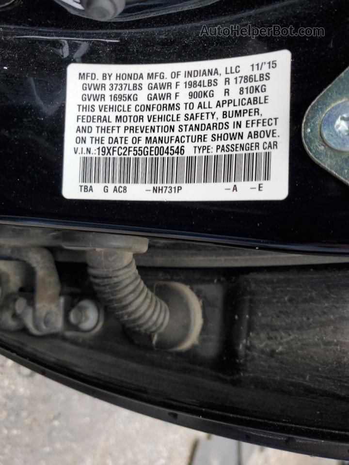 2016 Honda Civic Lx Black vin: 19XFC2F55GE004546