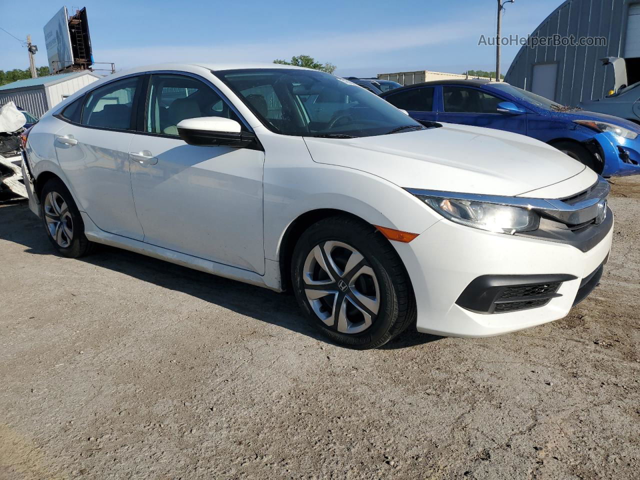 2016 Honda Civic Lx White vin: 19XFC2F57GE017136