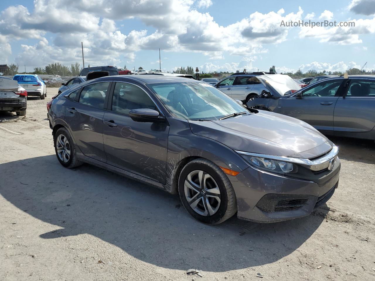 2017 Honda Civic Lx Gray vin: 19XFC2F57HE052339