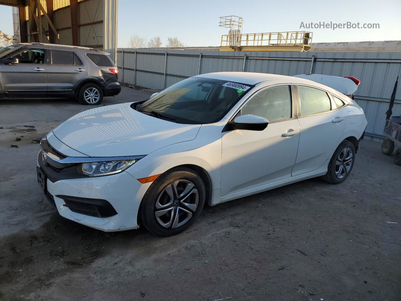 2017 Honda Civic Lx White vin: 19XFC2F59HE020041