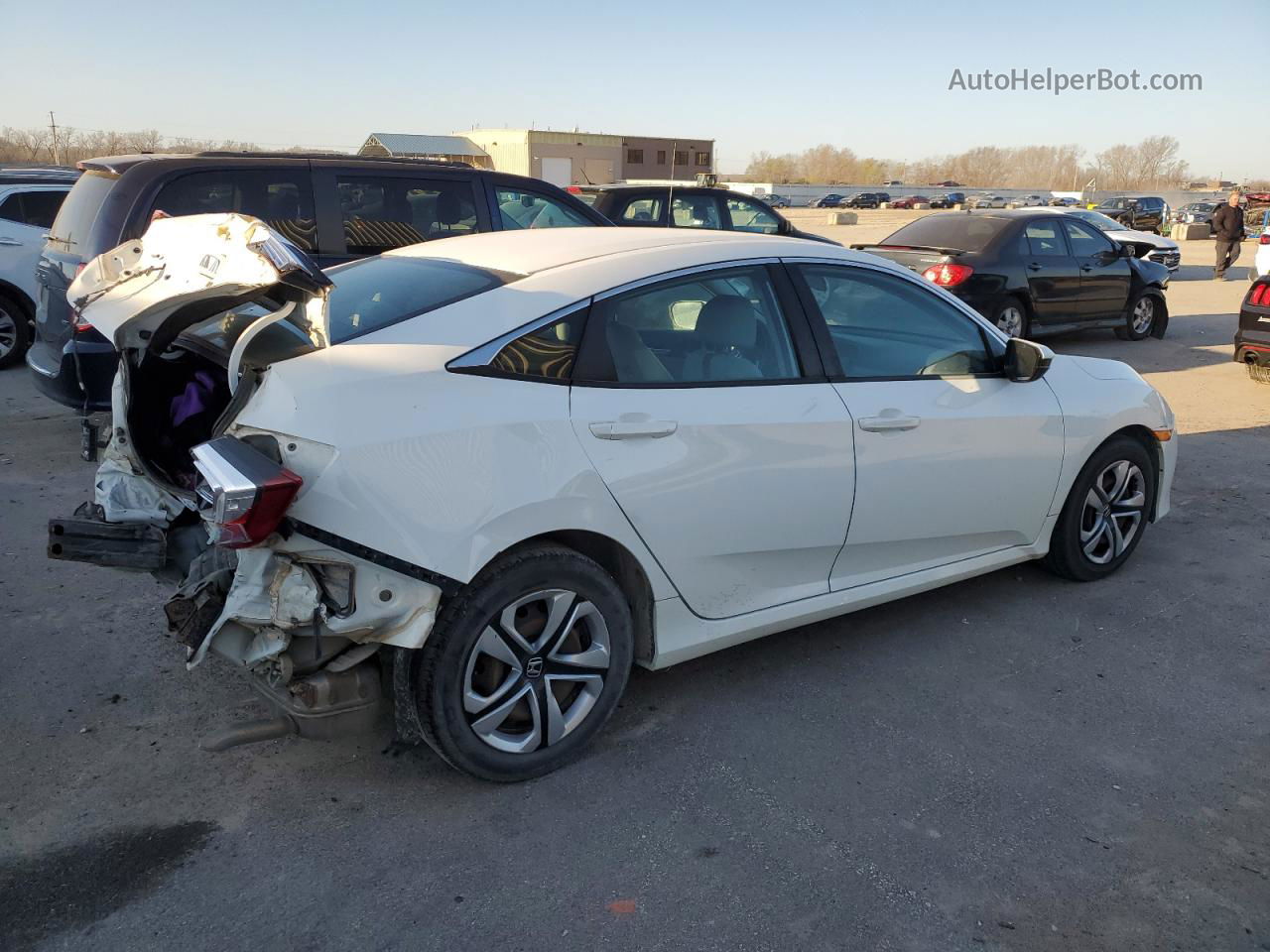 2017 Honda Civic Lx White vin: 19XFC2F59HE020041