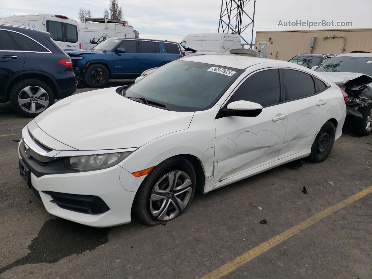 2017 Honda Civic Lx White vin: 19XFC2F5XHE202248