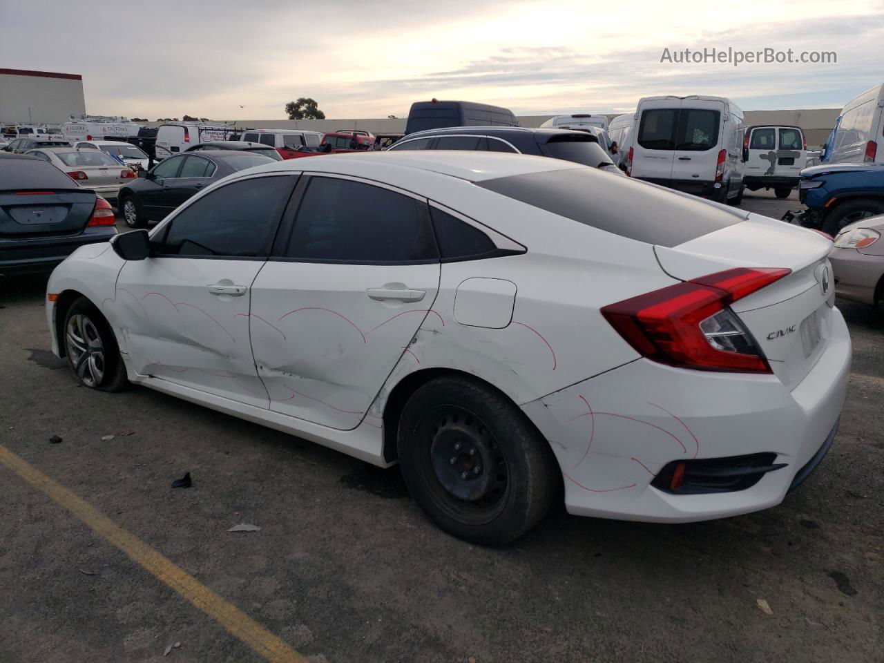 2017 Honda Civic Lx White vin: 19XFC2F5XHE202248