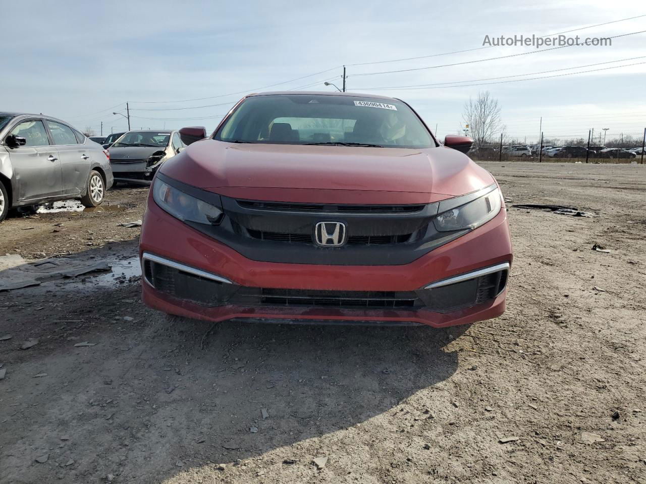 2019 Honda Civic Lx Red vin: 19XFC2F60KE048729