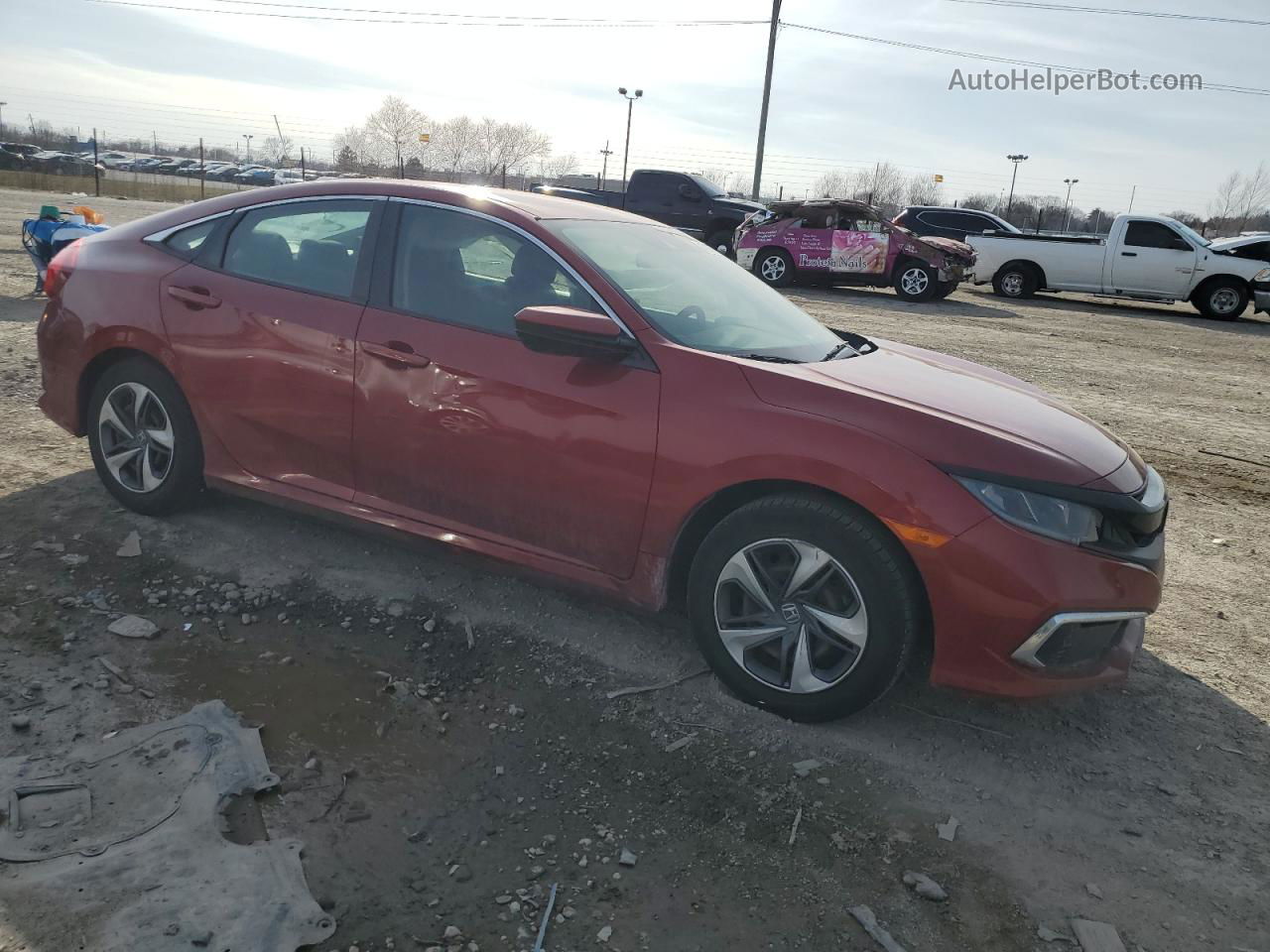 2019 Honda Civic Lx Red vin: 19XFC2F60KE048729