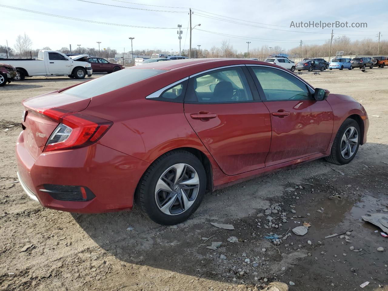 2019 Honda Civic Lx Red vin: 19XFC2F60KE048729